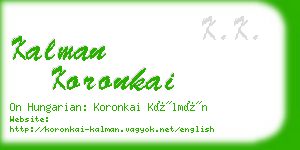 kalman koronkai business card